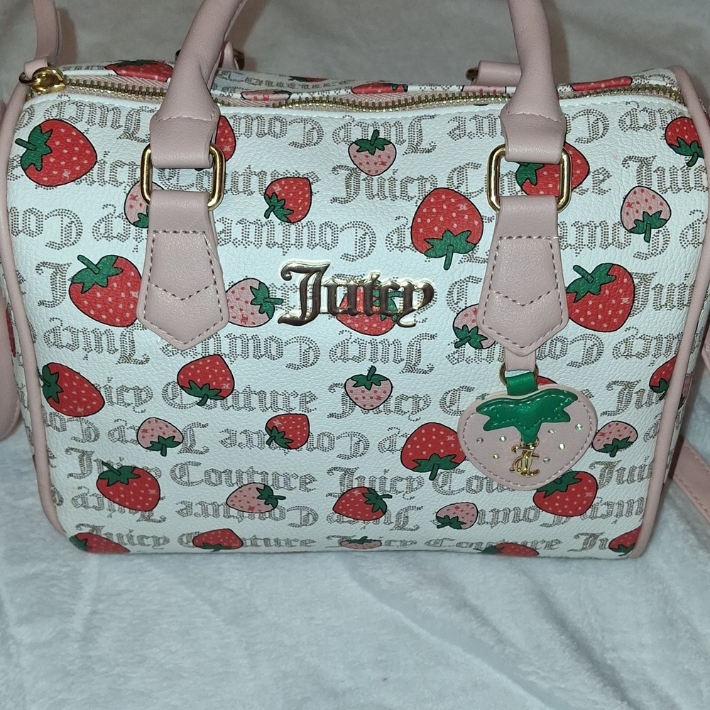 Juicy Couture Cream and Pink Strawberry Satchel - Picture 4 of 5